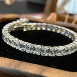Emerald Cut Lab-Grown Diamond Tennis Bracelet