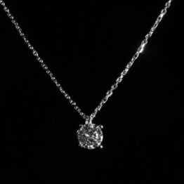 Round Brilliant Cut Lab-Grown Diamond Solitaire Pendant Necklace