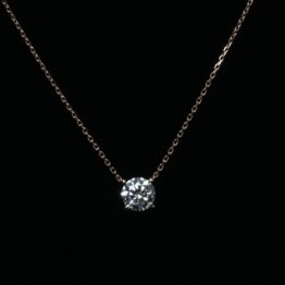 Gold Round Brilliant Lab-Grown Diamond Necklace