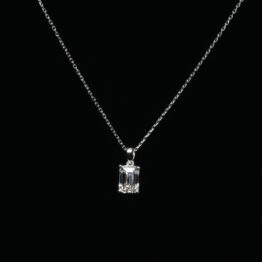 Emerald Cut Lab-Grown Diamond Solitaire Pendant