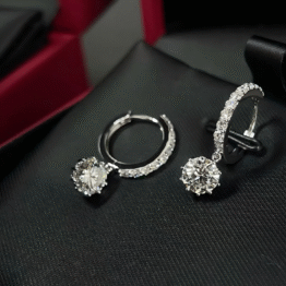 The "Royal Gala" Platinum Pavé Dangle Hoops