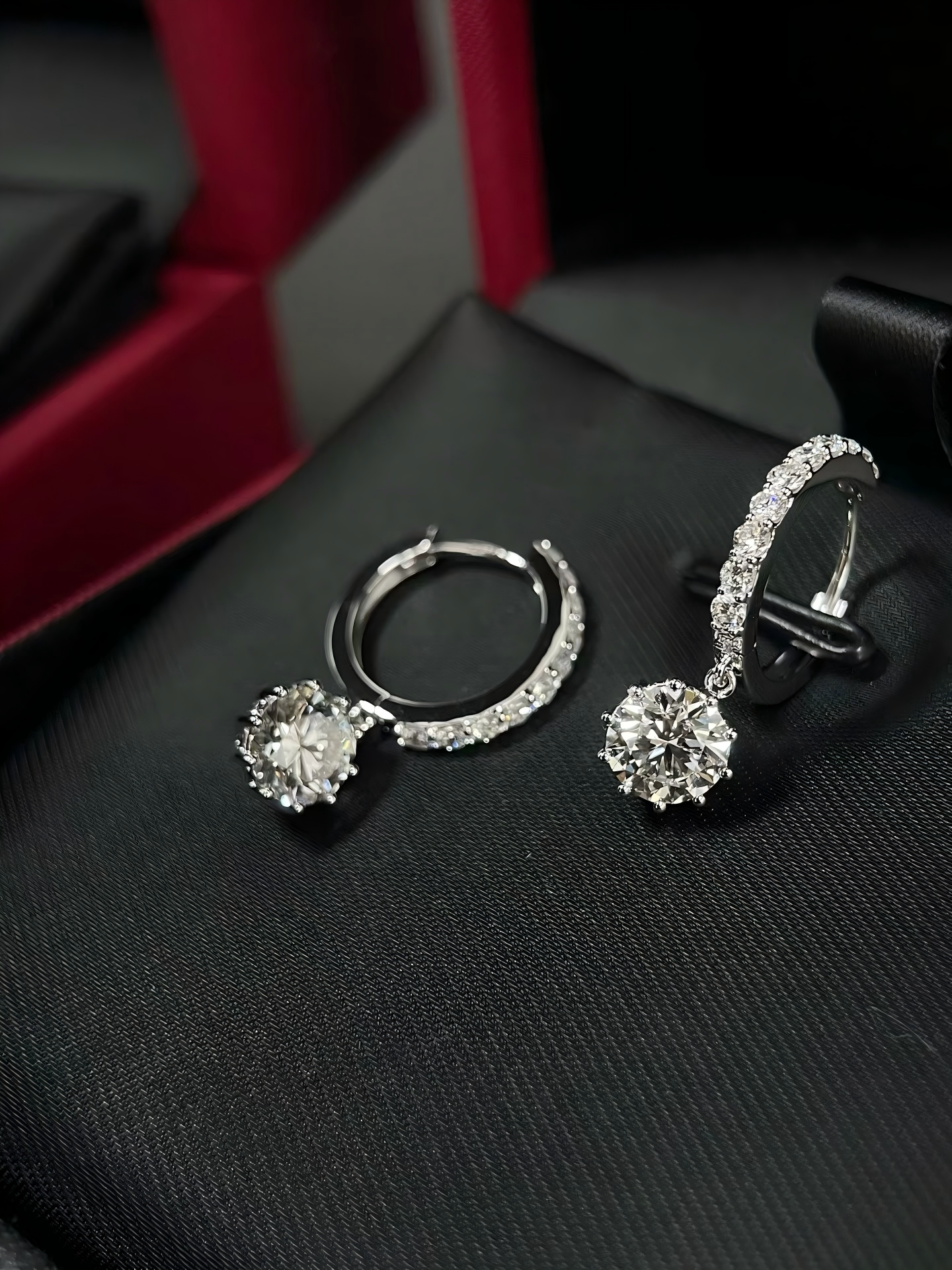 The "Royal Gala" Platinum Pavé Dangle Hoops