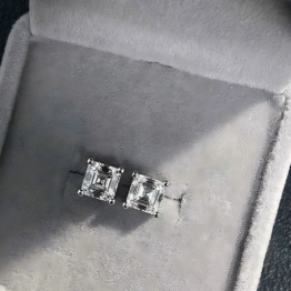 The "Architect" Platinum Asscher Stud