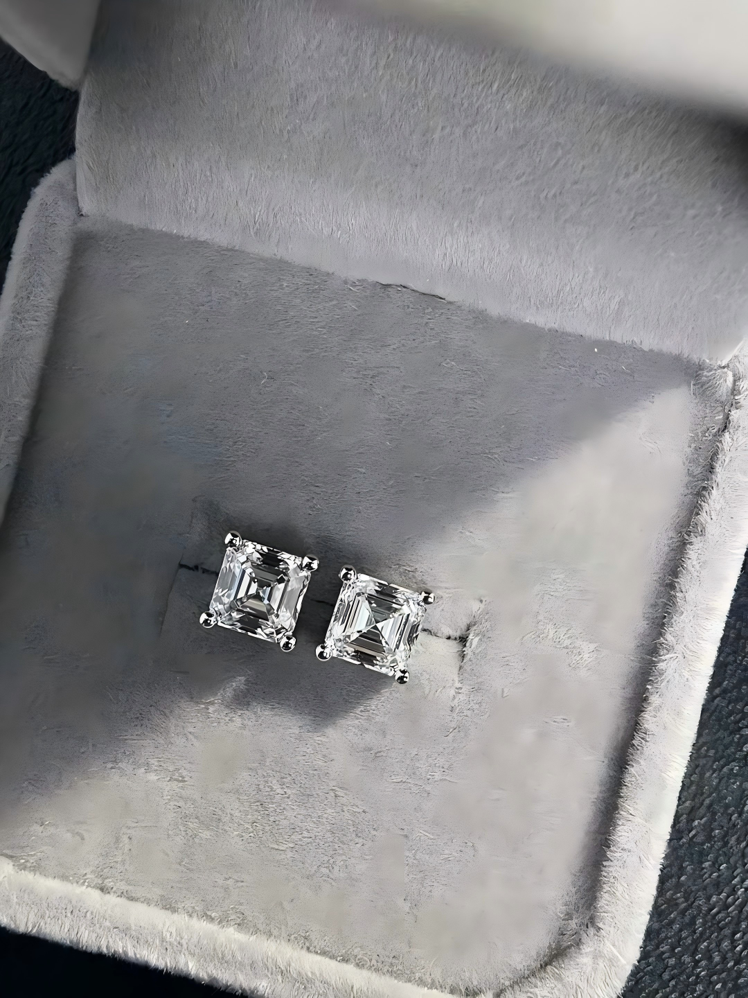 The "Architect" Platinum Asscher Stud