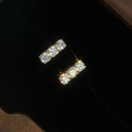 The "Trilogy Beam" 18K White Gold Studs