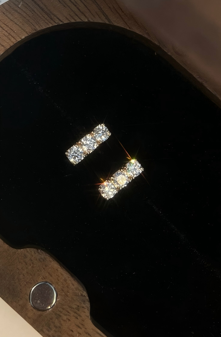 The "Trilogy Beam" 18K White Gold Studs