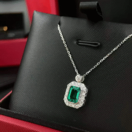 Carat Green Diamond Pendant with Diamond Halo